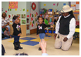 Zoologist Visiting Class of Children