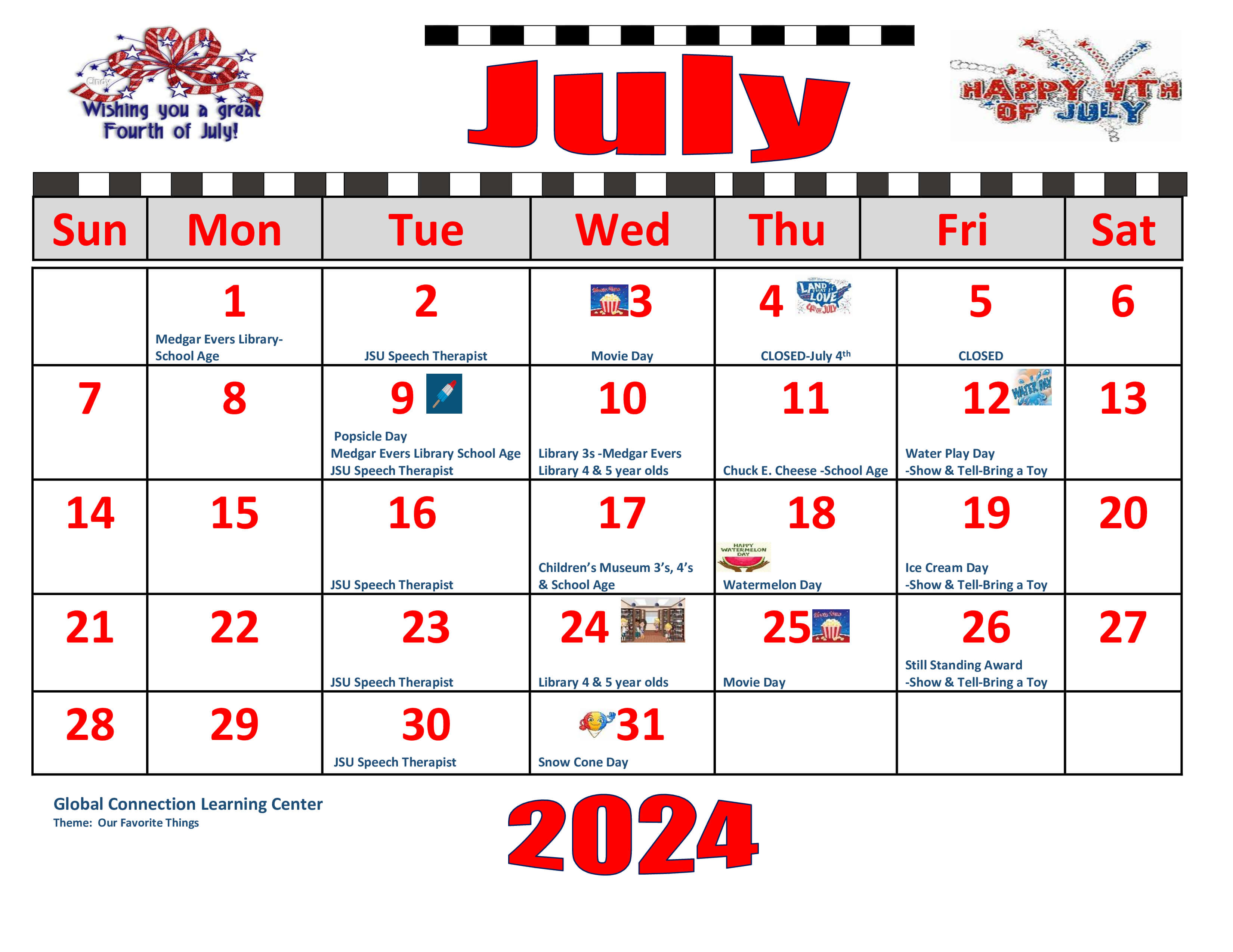 July Calendar